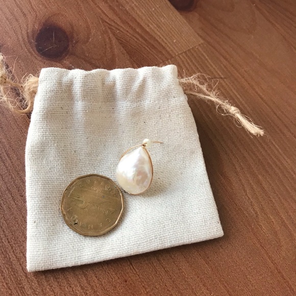 Natural pearl earring，single - Picture 3 of 4